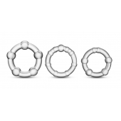 Набор из 3 прозрачных эрекционных колец Stay Hard Beaded Cockrings - Blush Novelties - в Королеве купить с доставкой