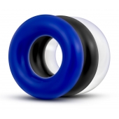Набор из 3 разноцветных колец Stay Hard Donut Rings - Blush Novelties - в Королеве купить с доставкой