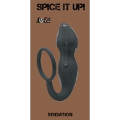 Серое эрекционное кольцо Sensation с анальным стимулятором - Lola Games - в Королеве купить с доставкой