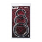 Набор из 3 чёрных эрекционных колец - ToyFa - в Королеве купить с доставкой