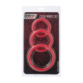 Набор из 3 красных эрекционных колец различного диаметра - ToyFa - в Королеве купить с доставкой