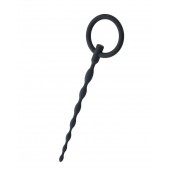 Чёрный уретральный плаг с кольцом - ToyFa - купить с доставкой в Королеве