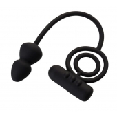 Чёрное эрекционное кольцо с вибропулькой и анальным хвостом - Erotist Adult Toys - в Королеве купить с доставкой