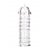 Прозрачная насадка на пенис TOYFA A-Toys с ребрами и точками - 15,3 см. - A-toys - в Королеве купить с доставкой