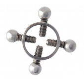 Серебристые зажимы для сосков на винтах - ToyFa - купить с доставкой в Королеве