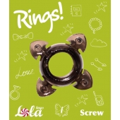 Чёрное эрекционное кольцо Rings Screw - Lola Games - в Королеве купить с доставкой