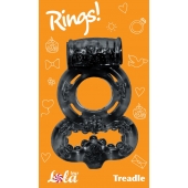 Чёрное эрекционное кольцо Rings Treadle с подхватом - Lola Games - в Королеве купить с доставкой