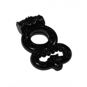 Чёрное эрекционное кольцо Rings Treadle с подхватом - Lola Games - в Королеве купить с доставкой