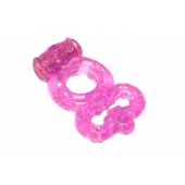 Розовое эрекционное кольцо Rings Treadle с подхватом - Lola Games - в Королеве купить с доставкой