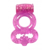 Розовое эрекционное кольцо Rings Treadle с подхватом - Lola Games - в Королеве купить с доставкой