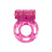 Розовое эрекционное кольцо с вибрацией Rings Axle-pin - Lola Games - в Королеве купить с доставкой
