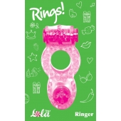 Розовое эрекционное кольцо с вибрацией Rings Ringer - Lola Games - в Королеве купить с доставкой