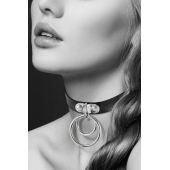 Черный чокер с двумя кольцами - Bijoux Pour Toi - купить с доставкой в Королеве