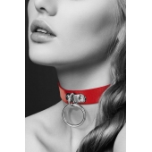 Красный узенький чокер с кольцом - Bijoux Pour Toi - купить с доставкой в Королеве