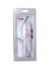 Прозрачная, закрытая насадка с шипами и точками - 13,5 см. - Toyfa Basic - в Королеве купить с доставкой