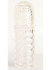 Прозрачная закрытая гелевая насадка - 13,5 см. - Toyfa Basic - в Королеве купить с доставкой