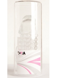 Гелевая прозрачная насадка с 2 отростками - 13 см. - Toyfa Basic - в Королеве купить с доставкой