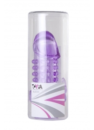 Закрытая фиолетовая насадка с 2 отростками - 13 см. - Toyfa Basic - в Королеве купить с доставкой