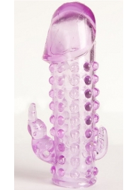 Закрытая фиолетовая насадка с 2 отростками - 13 см. - Toyfa Basic - в Королеве купить с доставкой