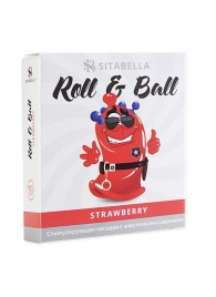 Стимулирующий презерватив-насадка Roll   Ball Strawberry - Sitabella - купить с доставкой в Королеве