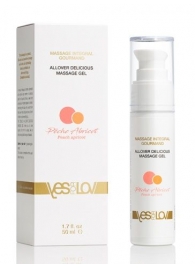 Универсальный массажный гель-смазка Allover Delicious Massage Gel с ароматом персика и аброкоса - 50 мл. - YESforLOV - купить с доставкой в Королеве