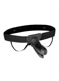 Полый страпон с двумя отростками и вибрацией Unisex Vibrating Hollow Strap-On Double Penetrating Dildo - 17,8 см. - Lux Fetish - купить с доставкой в Королеве