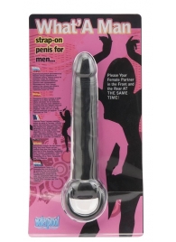 Чёрная насадка на пенис для анальной стимуляции WHATA MAN - 16 см. - Seven Creations - в Королеве купить с доставкой