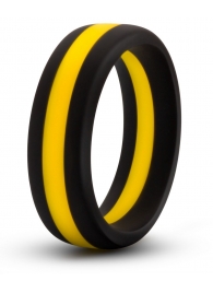 Черно-желтое силиконовое эрекционное кольцо Silicone Go Pro Cock Ring - Blush Novelties - в Королеве купить с доставкой