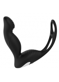 Черный вибромассажер простаты P-PLEASER W ERECTION ENHANCE - Dream Toys - в Королеве купить с доставкой