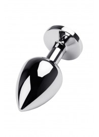 Серебристая коническая анальная пробка с красным кристаллом - 8 см. - ToyFa - купить с доставкой в Королеве