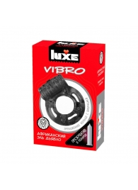 Чёрное эрекционное виброкольцо Luxe VIBRO  Африканский Эль Дьябло  + презерватив - Luxe - в Королеве купить с доставкой