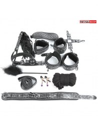 Чёрно-серебристый набор БДСМ - Notabu - купить с доставкой в Королеве