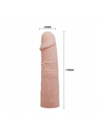 Закрытая телесная насадка-фаллос - 17 см. - Sex Expert - в Королеве купить с доставкой