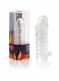 Закрытая прозрачная рельефная насадка Crystal sleeve - 13 см. - Erowoman-Eroman - в Королеве купить с доставкой