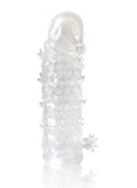 Закрытая прозрачная рельефная насадка Crystal sleeve - 13 см. - Erowoman-Eroman - в Королеве купить с доставкой