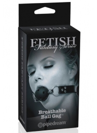 Черный кляп с дырочками Breathable Ball Gag - Pipedream - купить с доставкой в Королеве
