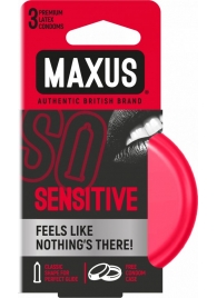Ультратонкие презервативы в железном кейсе MAXUS Sensitive - 3 шт. - Maxus - купить с доставкой в Королеве