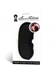 Черная маска на глаза Peek-a-Boo - Lux Fetish - купить с доставкой в Королеве