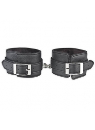 Черные фиксаторы для ног на цепи с мехом внутри - Lux Fetish - купить с доставкой в Королеве