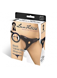Черные плюшевые трусики для страпона - Lux Fetish - купить с доставкой в Королеве