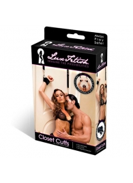 Черные фиксаторы с креплением к двери - Lux Fetish - купить с доставкой в Королеве