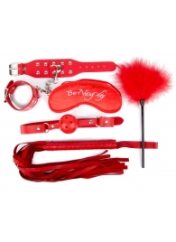 Набор красных БДСМ-аксессуаров из 5 предметов - Notabu - купить с доставкой в Королеве