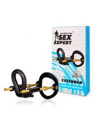 Черный экстендер-растяжитель пениса - Sex Expert - в Королеве купить с доставкой