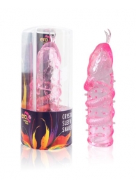 Закрытая рельефная насадка Crystal sleeve snakes в виде змеи с усиками - 14 см. - Erowoman-Eroman - в Королеве купить с доставкой