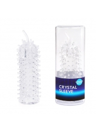 Закрытая рельефная насадка Crystal sleeve с усиками - 12 см. - Erowoman-Eroman - в Королеве купить с доставкой