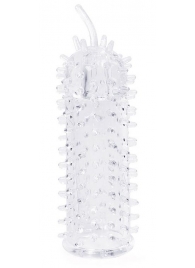 Закрытая рельефная насадка Crystal sleeve с усиками - 12 см. - Erowoman-Eroman - в Королеве купить с доставкой