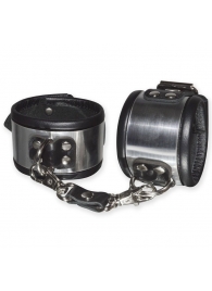 Эффектные серебристо-черные наручники с металлическим блеском - Sitabella - купить с доставкой в Королеве