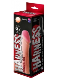 Телесная реалистичная насадка на Harness с коннектором BLACK LINE - 17 см. - LOVETOY (А-Полимер) - купить с доставкой в Королеве