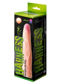 Телесная насадка с венками на Harness с коннектором GREEN LINE - 18 см. - LOVETOY (А-Полимер) - купить с доставкой в Королеве