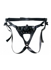 Черный пояс-трусики с насадкой  Soft-Принц  - 17 см. - LOVETOY (А-Полимер) - купить с доставкой в Королеве